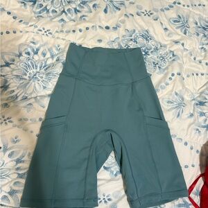 P'tula Women's Blue High-Waisted Bike Shorts